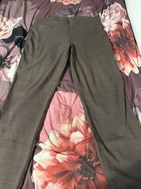 Kim Rogers Taupe Plaid Stretch Trousers